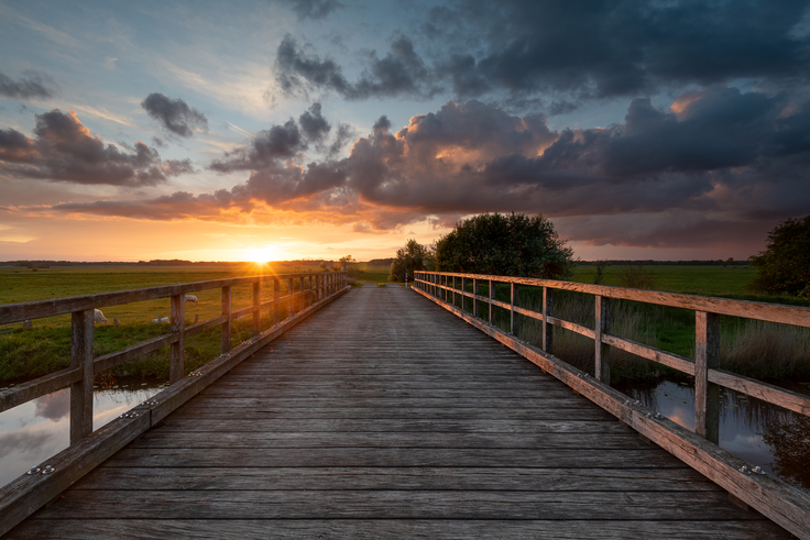 Sonnenuntergang an der Pionierbrücke